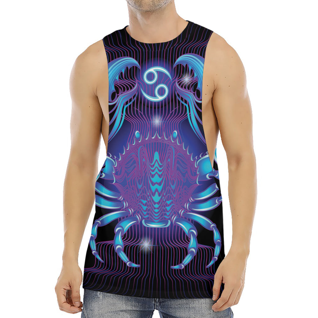 Dark Cancer Zodiac Sign Print Men's Muscle Tank Top