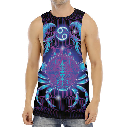 Dark Cancer Zodiac Sign Print Men's Muscle Tank Top