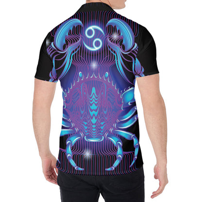 Dark Cancer Zodiac Sign Print Men's Shirt