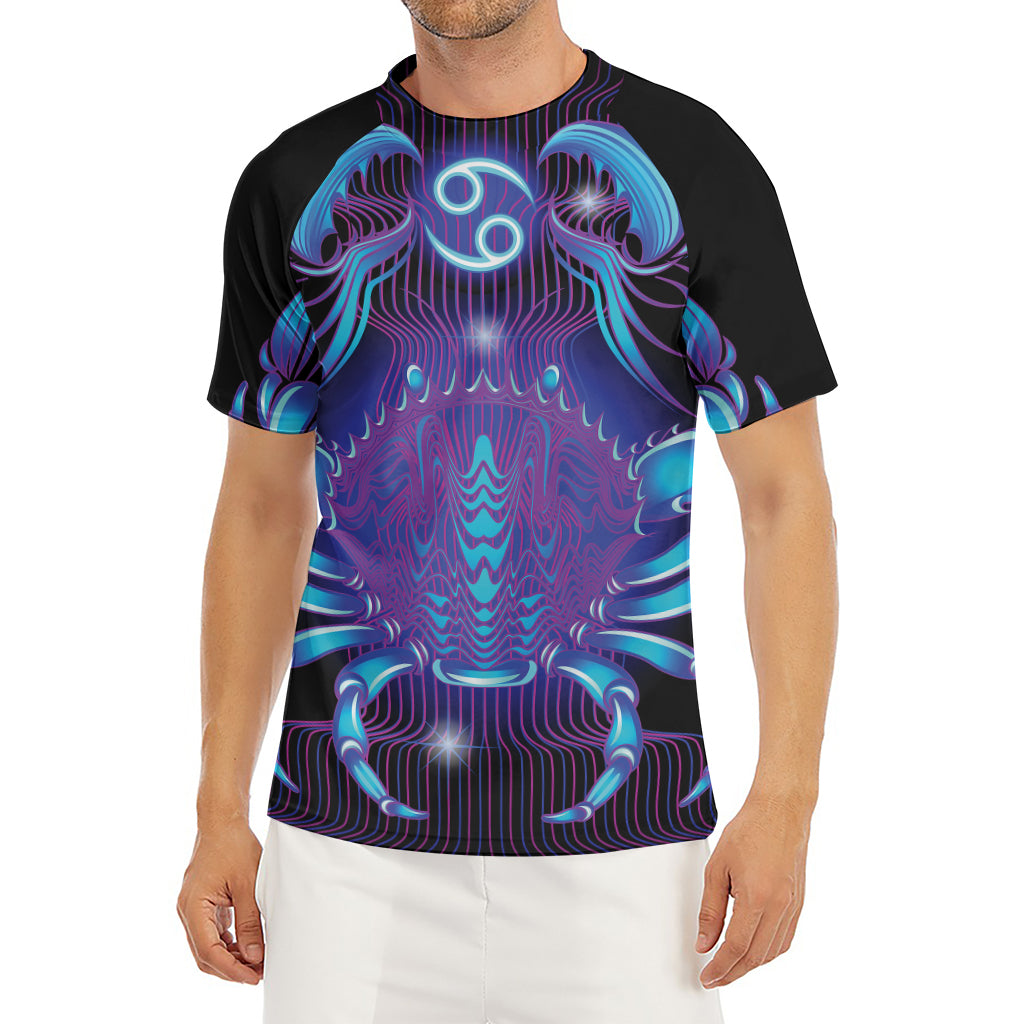 Dark Cancer Zodiac Sign Print Men's Short Sleeve Rash Guard