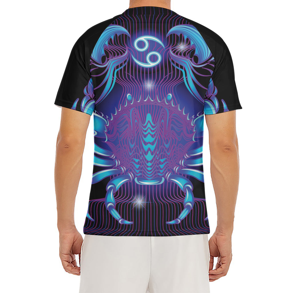 Dark Cancer Zodiac Sign Print Men's Short Sleeve Rash Guard