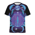 Dark Cancer Zodiac Sign Print Men's Athletic T-Shirt