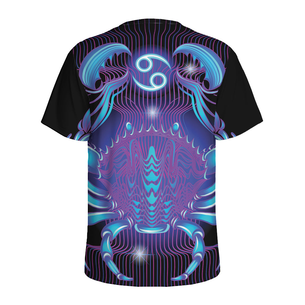 Dark Cancer Zodiac Sign Print Men's Sports T-Shirt