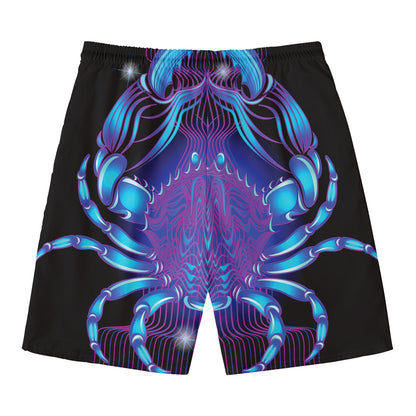 Dark Cancer Zodiac Sign Print Men's Swim Trunks