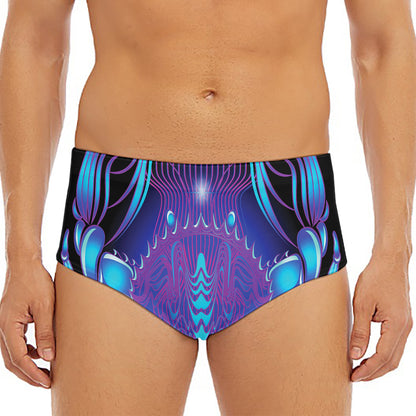 Dark Cancer Zodiac Sign Print Men's Triangle Swim Briefs