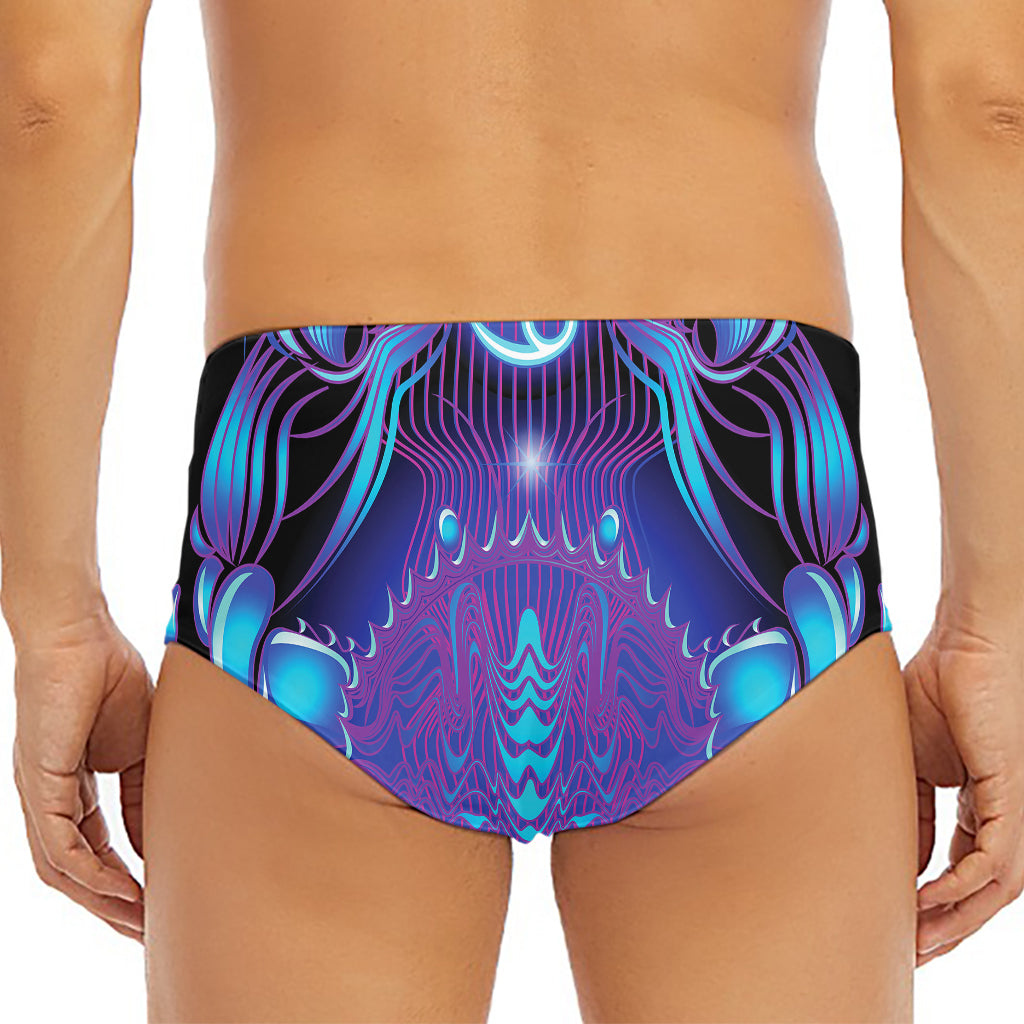 Dark Cancer Zodiac Sign Print Men's Triangle Swim Briefs