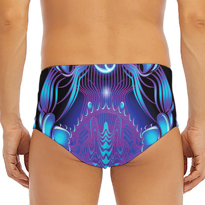 Dark Cancer Zodiac Sign Print Men's Triangle Swim Briefs