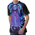 Dark Cancer Zodiac Sign Print Men's Velvet T-Shirt