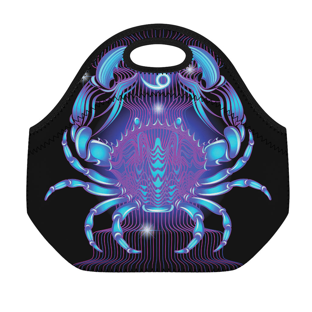 Dark Cancer Zodiac Sign Print Neoprene Lunch Bag