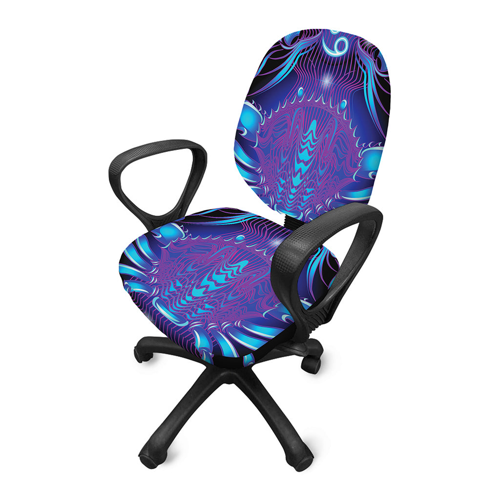 Dark Cancer Zodiac Sign Print Office Chair Cover