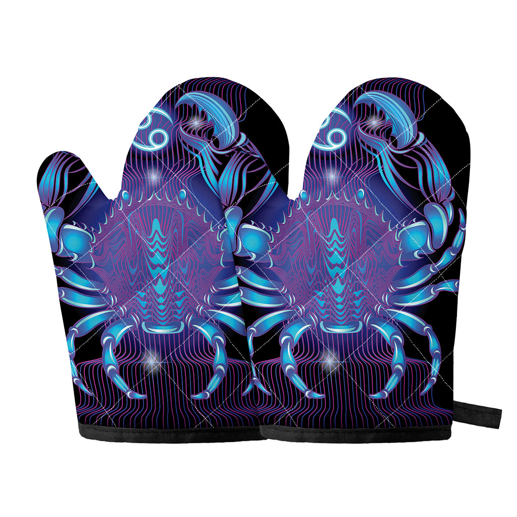Dark Cancer Zodiac Sign Print Oven Mitts