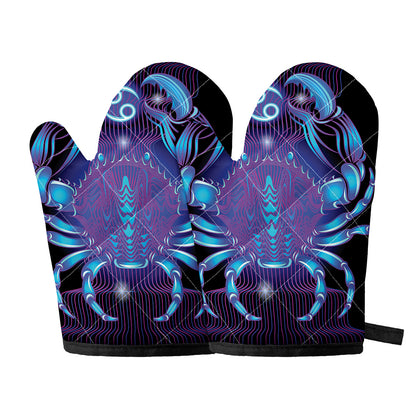 Dark Cancer Zodiac Sign Print Oven Mitts