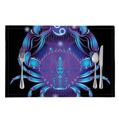 Dark Cancer Zodiac Sign Print Placemat