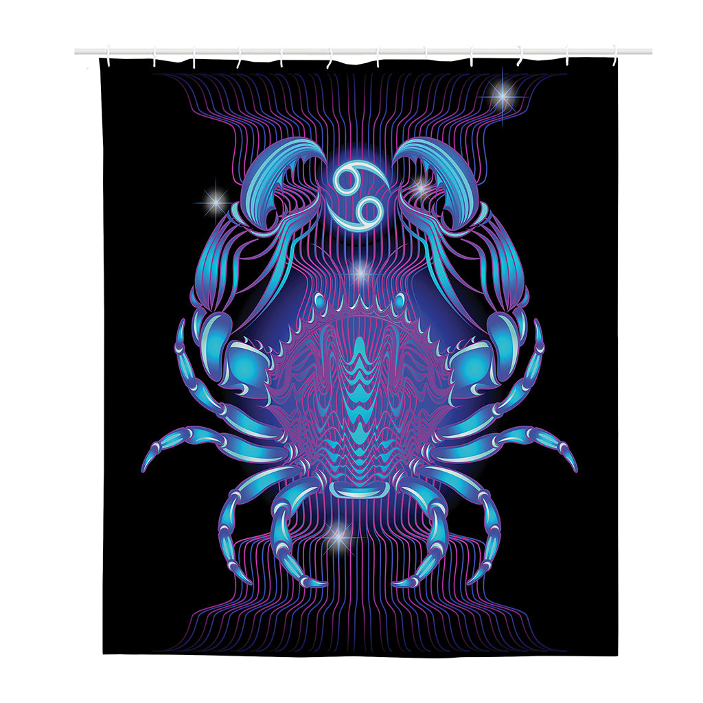 Dark Cancer Zodiac Sign Print Polyester Shower Curtain