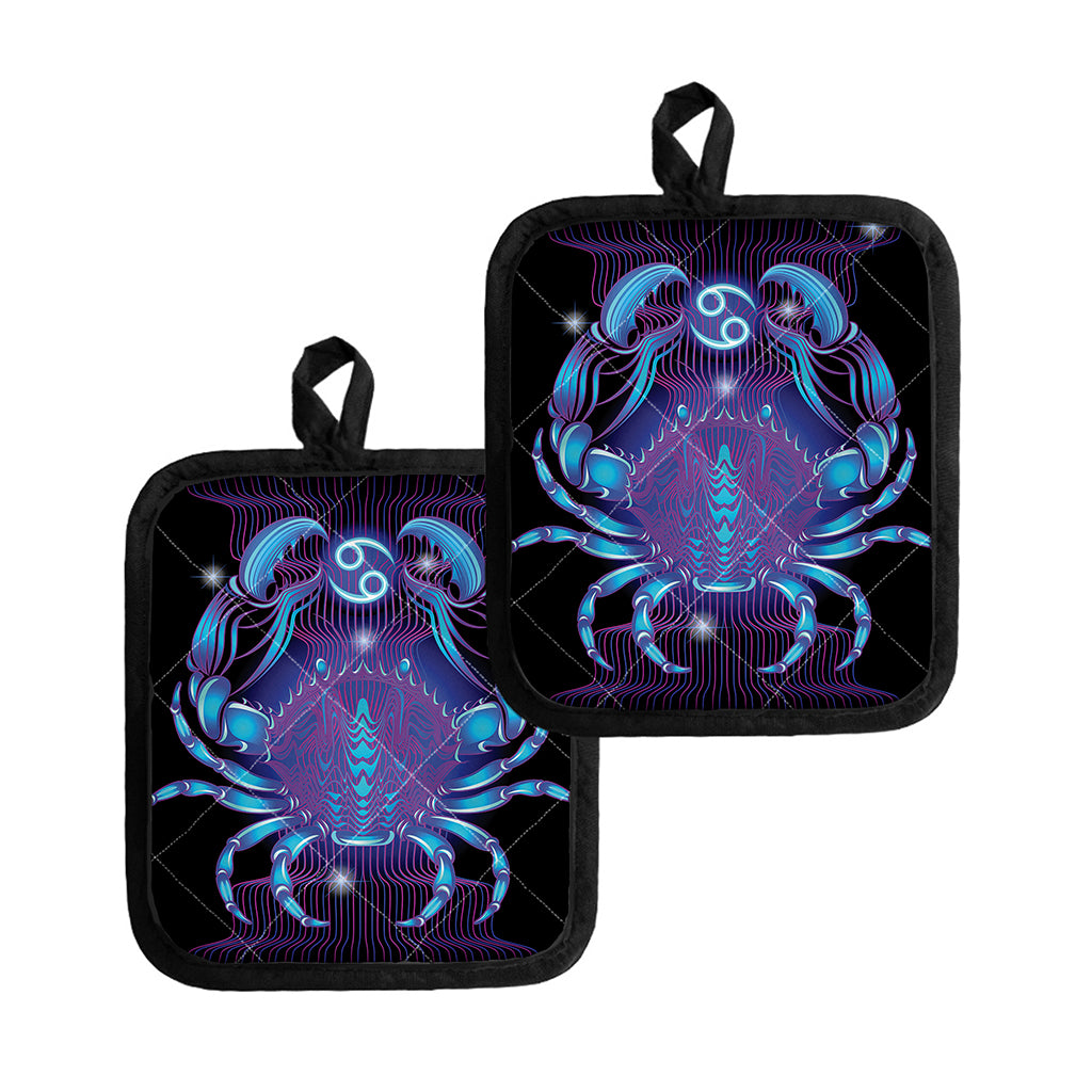 Dark Cancer Zodiac Sign Print Pot Holders