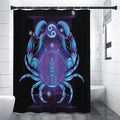 Dark Cancer Zodiac Sign Print Premium Shower Curtain