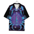 Dark Cancer Zodiac Sign Print Rayon Hawaiian Shirt
