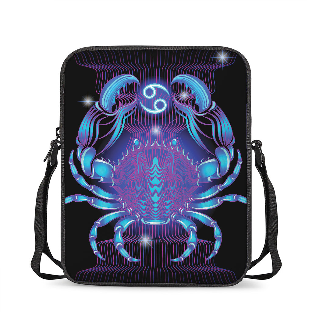 Dark Cancer Zodiac Sign Print Rectangular Crossbody Bag
