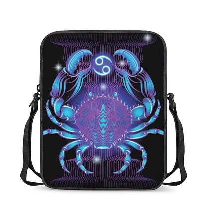 Dark Cancer Zodiac Sign Print Rectangular Crossbody Bag