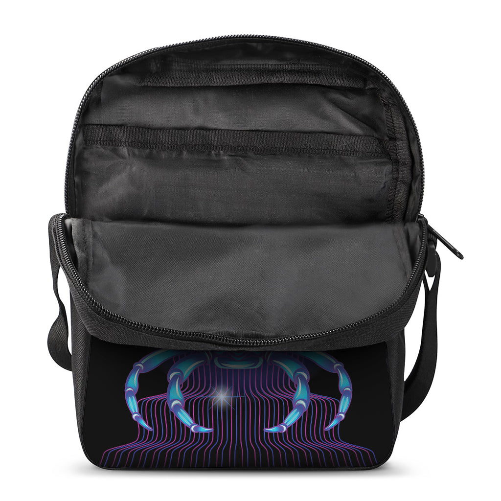 Dark Cancer Zodiac Sign Print Rectangular Crossbody Bag