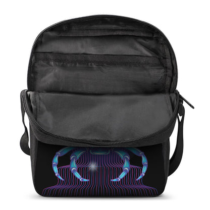 Dark Cancer Zodiac Sign Print Rectangular Crossbody Bag