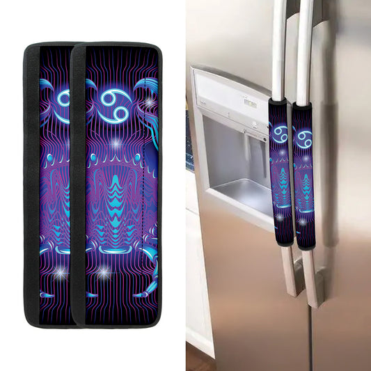 Dark Cancer Zodiac Sign Print Refrigerator Handle Covers