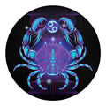 Dark Cancer Zodiac Sign Print Round Blanket