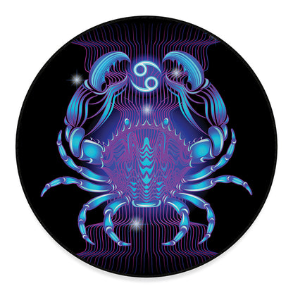 Dark Cancer Zodiac Sign Print Round Floor Mat