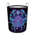 Dark Cancer Zodiac Sign Print Round Laundry Basket