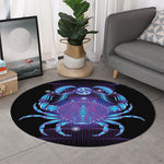 Dark Cancer Zodiac Sign Print Round Rug