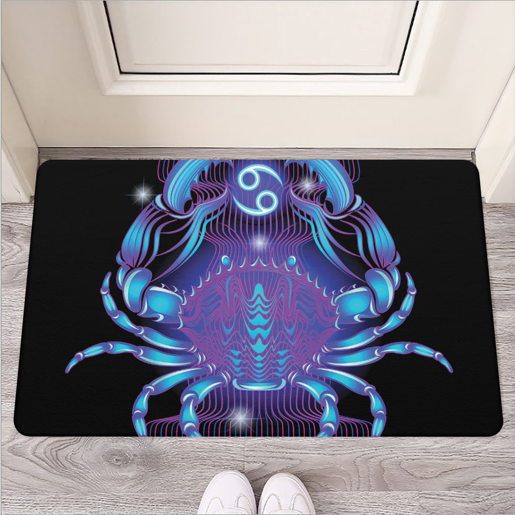 Dark Cancer Zodiac Sign Print Rubber Doormat