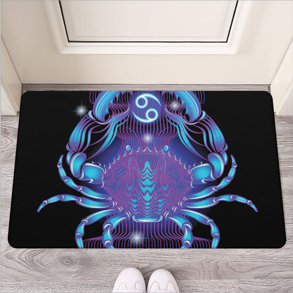 Dark Cancer Zodiac Sign Print Rubber Doormat