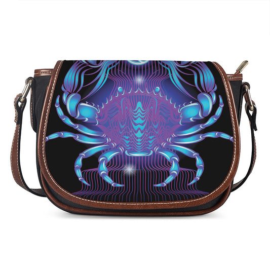 Dark Cancer Zodiac Sign Print Saddle Bag