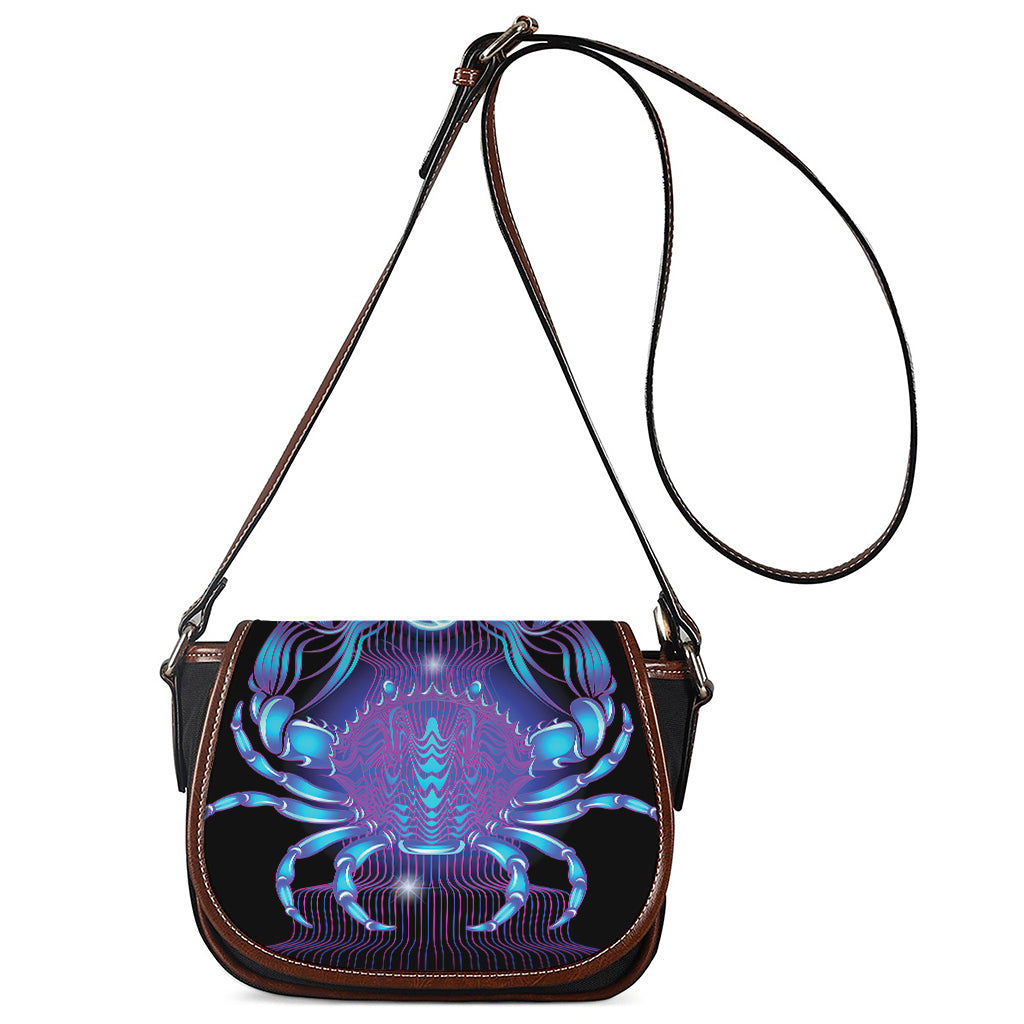 Dark Cancer Zodiac Sign Print Saddle Bag