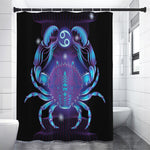 Dark Cancer Zodiac Sign Print Shower Curtain