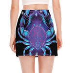 Dark Cancer Zodiac Sign Print Side Slit Mini Skirt