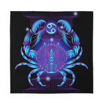Dark Cancer Zodiac Sign Print Silk Bandana