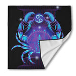 Dark Cancer Zodiac Sign Print Silk Bandana