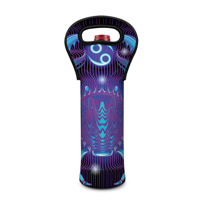 Dark Cancer Zodiac Sign Print Single Neoprene Wine Tote