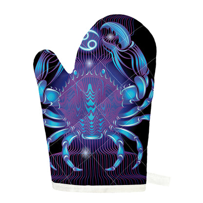Dark Cancer Zodiac Sign Print Single Oven Mitt