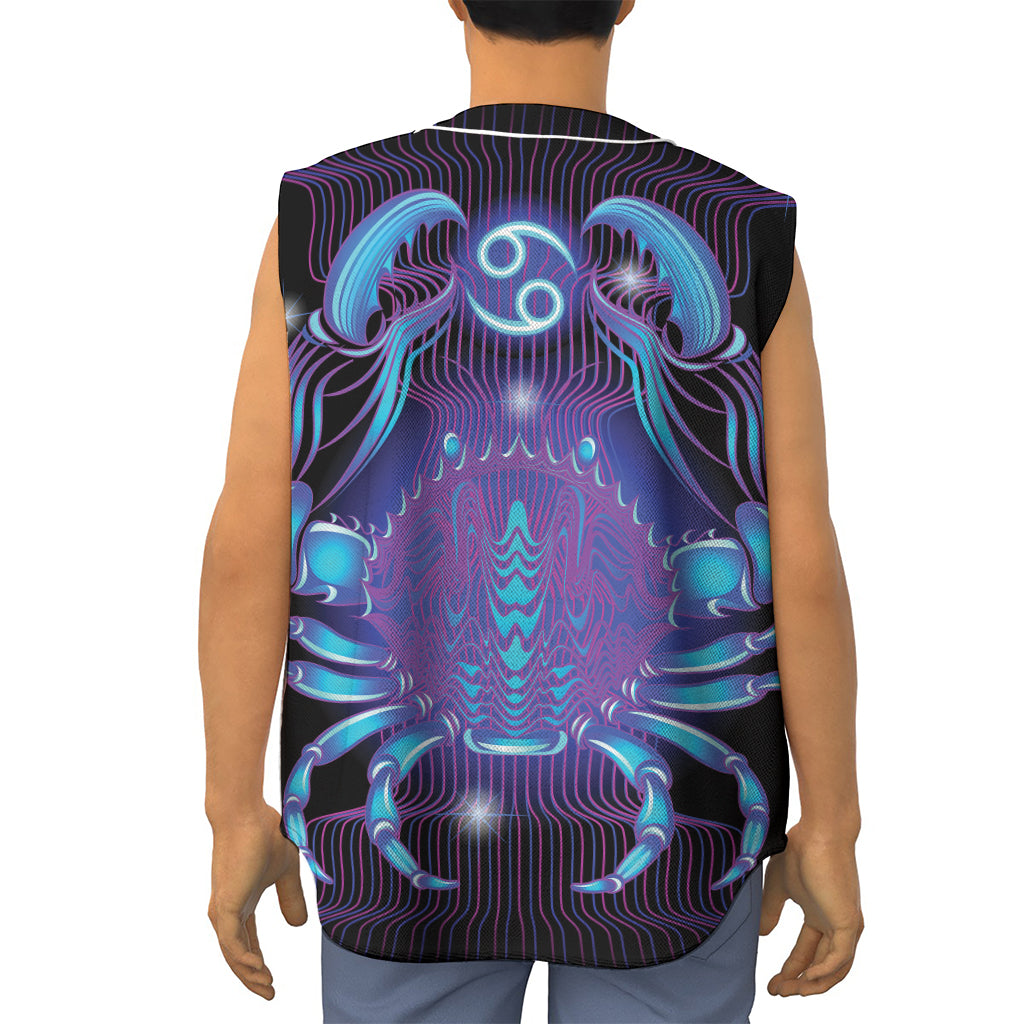 Dark Cancer Zodiac Sign Print Sleeveless Baseball Jersey