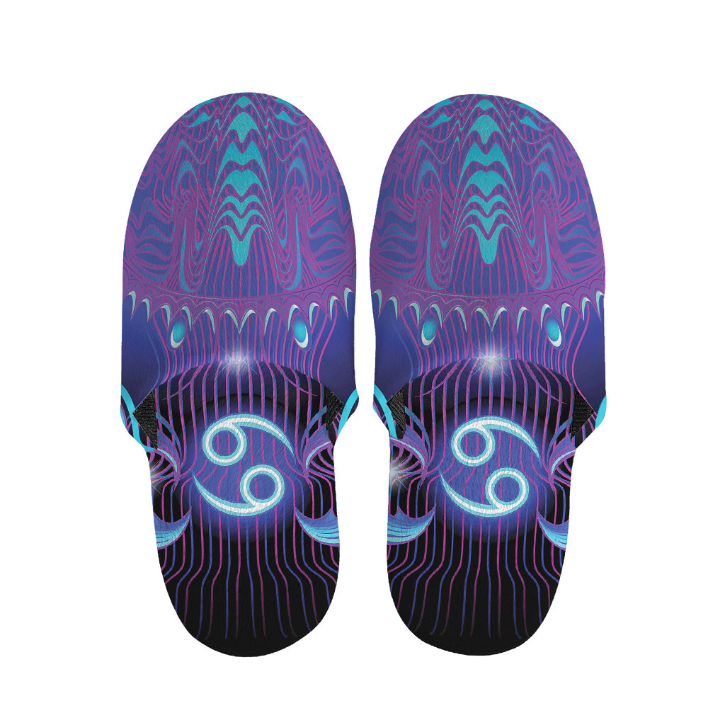 Dark Cancer Zodiac Sign Print Slippers