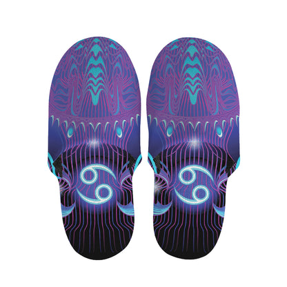 Dark Cancer Zodiac Sign Print Slippers