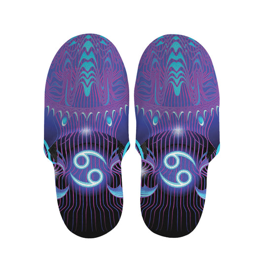 Dark Cancer Zodiac Sign Print Slippers