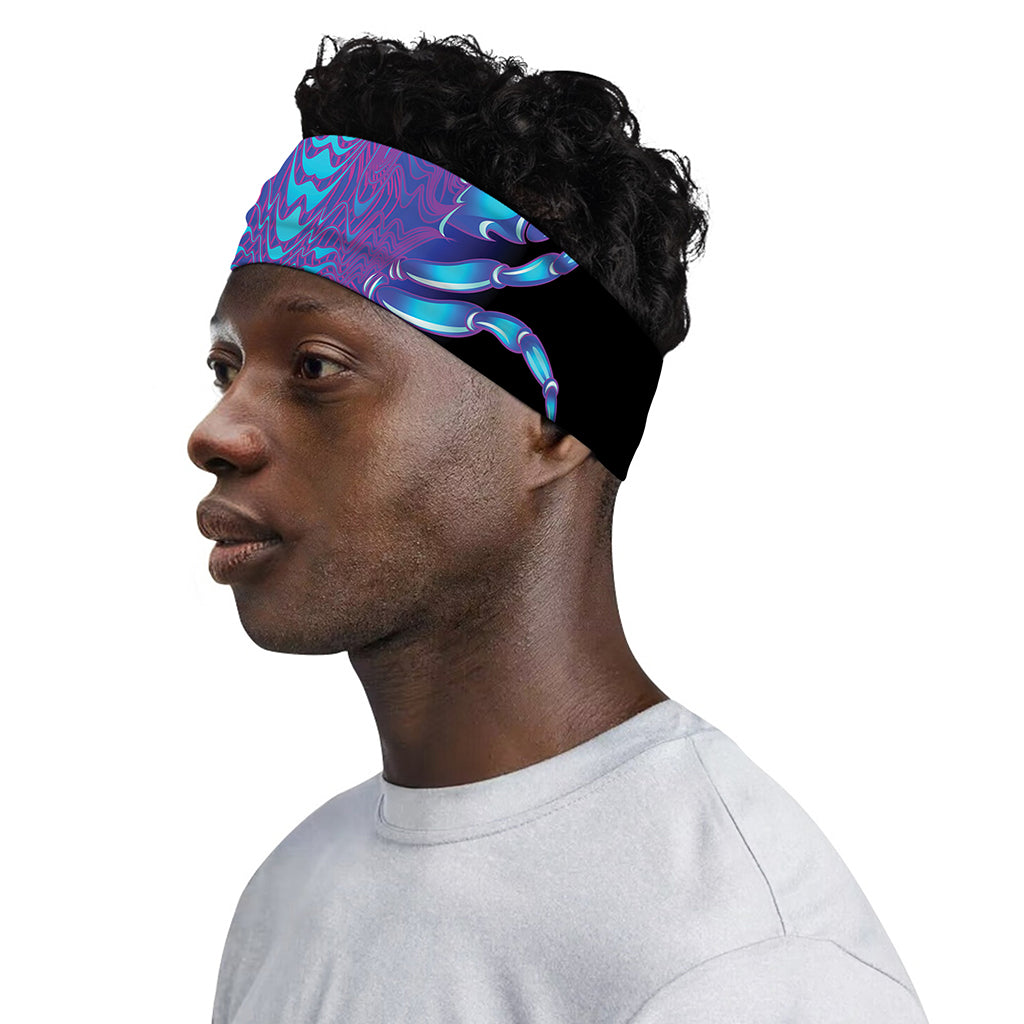 Dark Cancer Zodiac Sign Print Sports Headband