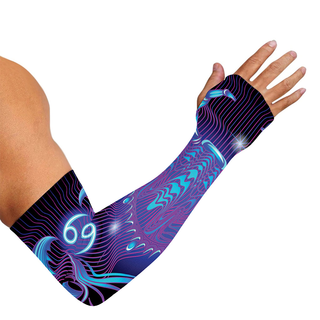 Dark Cancer Zodiac Sign Print Sun Protection Arm Sleeves