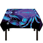 Dark Cancer Zodiac Sign Print Tablecloth