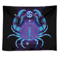 Dark Cancer Zodiac Sign Print Tapestry