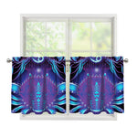 Dark Cancer Zodiac Sign Print Tier Curtains