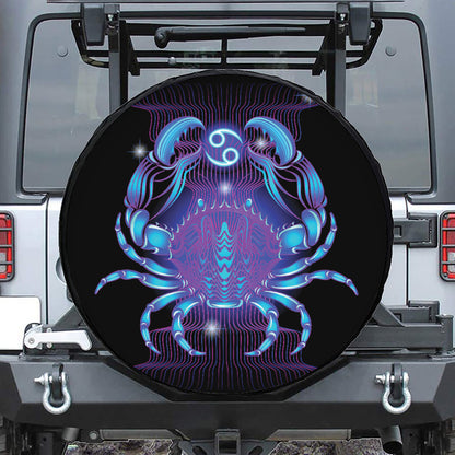 Dark Cancer Zodiac Sign Print Tire Cover